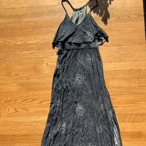 Lauren Conrad dark blue floral maxi dress